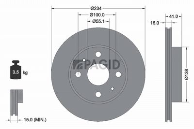 спирачен диск PAGID 55856NC