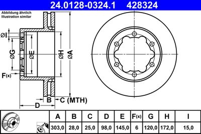 Тормозной диск ATE 24.0128-0324.1 для VW GRAND