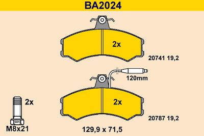 BA2024 BARUM Комплект тормозных колодок, дисковый тормоз