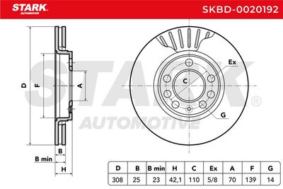 спирачен диск STARK SKBD-0020192