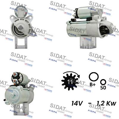 Стартер SIDAT S12VS0696A2 для JAGUAR S-TYPE