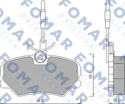 FOMAR Friction FO 443981 Тормозные колодки и сигнализаторы  для PEUGEOT 405 I Break (15E) 1.9