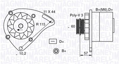 Генератор MAGNETI MARELLI 063321173010 для FIAT 126