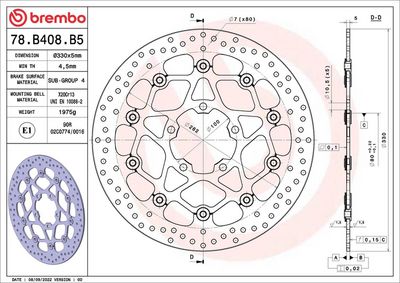 Kočni disk BREMBO 78B408B5