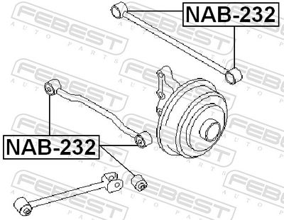 Mounting, control/trailing arm NAB-232