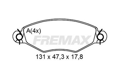 FREMAX FBP-2217 Тормозные колодки и сигнализаторы для RENAULT KANGOO Express (FC0/1_) D 65 1.9 (FC0E, FC02, FC0J, FC0N)
