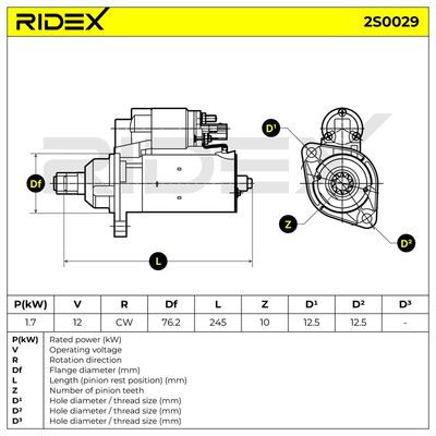стартер RIDEX 2S0029