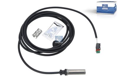 ABS-sensor (recht, 3800mm, 2pin, met huls en vet rechthoekige plug)