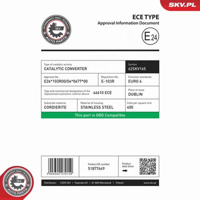 Katalyzátor ESEN SKV 62SKV165
