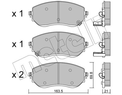 Комплект тормозных колодок, дисковый тормоз 22-1191-0
