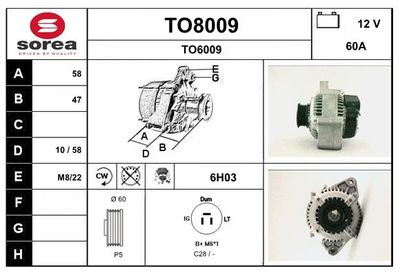 GENERATOR / ALTERNATOR SNRA TO8009