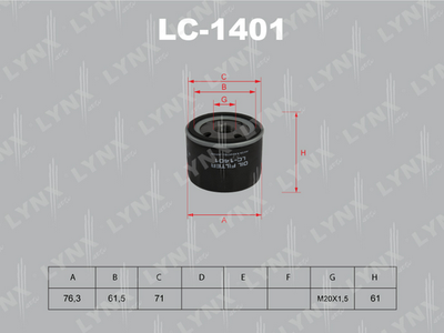 LC-1401 LYNXauto Масляный фильтр