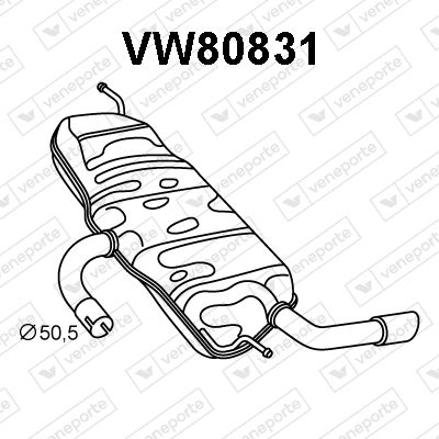 Глушитель выхлопных газов конечный VENEPORTE VW80831 для VW BEETLE