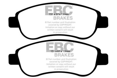 Комплект тормозных колодок, дисковый тормоз EBC Brakes DP61951 для HONDA CR-V