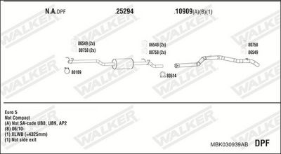ABGASANLAGE WALKER MBK030939AB