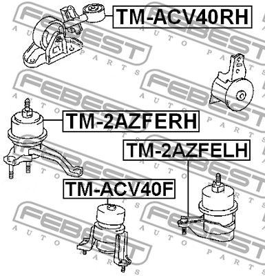 TM-2AZFELH Подушка двигателя левая  FEBEST FEBEST 