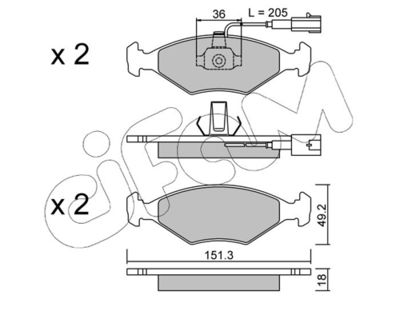 Brake Pad Set, disc brake 822-273-0