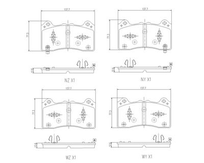 Komplet kočnih obloga, disk kočnica BREMBO P 24 266