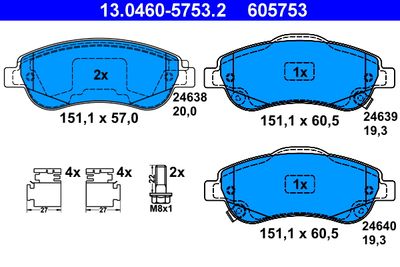 Brake Pad Set, disc brake 13.0460-5753.2