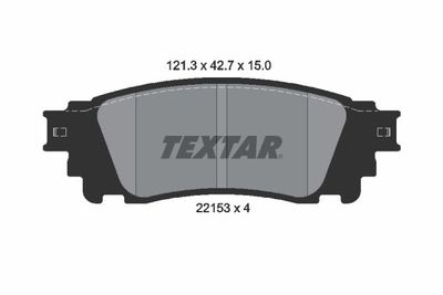 Комплект тормозных колодок, дисковый тормоз TEXTAR 2215301 для TOYOTA ALPHARD