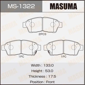 Комплект тормозных колодок MASUMA MS-1322 для TOYOTA CHASER