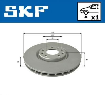 спирачен диск SKF VKBD 81415 V1