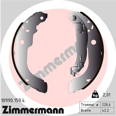 Комплект тормозных колодок ZIMMERMANN 10990.159.4 для CITROËN BERLINGO