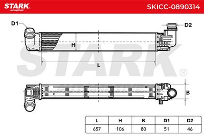 интеркулер (охладител за въздуха на турбината) STARK SKICC-0890314