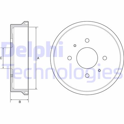 DELPHI BF529 Тормозной барабан  для MITSUBISHI COLT VI (Z3_A, Z2_A) 1.3 LPG