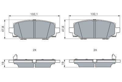 BREMSBELAGSATZ SCHEIBENBREMSE BOSCH 0986460196 3