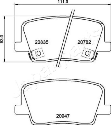 Комплект тормозных колодок, дисковый тормоз JAPANPARTS PP-S03AF для SSANGYONG REXTON