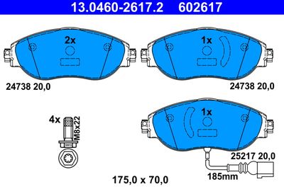 Brake Pad Set, disc brake 13.0460-2617.2