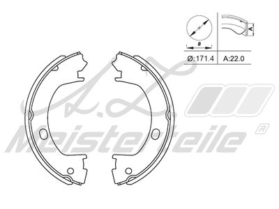 комплект спирачна челюст, ръчна спирачка A.Z. Meisterteile AZMT-44-026-1319