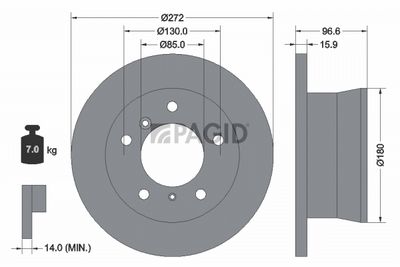 Tarcza hamulcowa PAGID 54376NC
