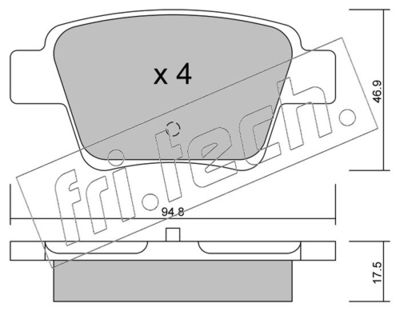 Sada brzdových destiček, kotoučová brzda fri.tech. 655.0