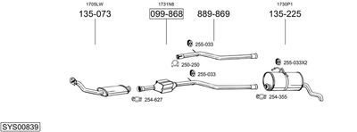 Układ wydechowy BOSAL SYS00839