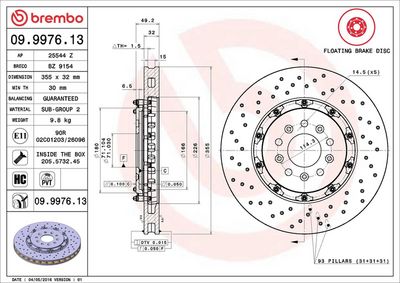 BREMSSCHEIBE BREMBO 09997613 1