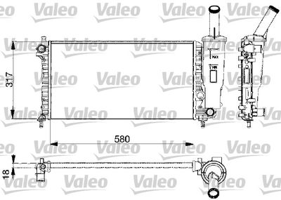 VALEO 732578 Радиатор охлаждения двигателя  для FIAT PUNTO (Фиат Пунто)