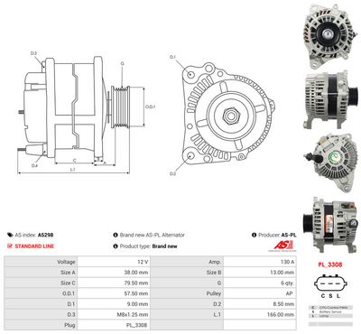 GENERATOR / ALTERNATOR AS-PL A5298 4