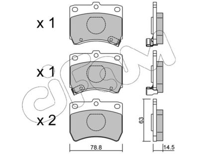 Комплект тормозных колодок, дисковый тормоз CIFAM 822-370-0 для KIA PRIDE