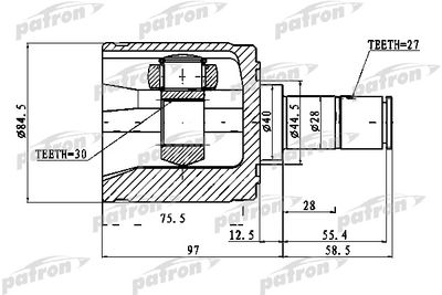 Шарнирный комплект, приводной вал PATRON PCV1027 для HONDA CRX