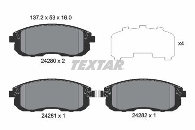 Комплект тормозных колодок, дисковый тормоз TEXTAR 2428001 для FIAT SEDICI