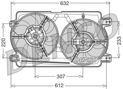 DENSO DER01018 Вентилятор системи охолодження двигуна для ALFA ROMEO (Альфа-ромео)