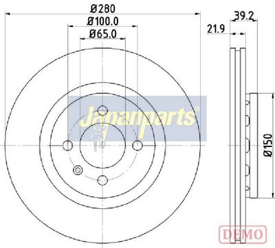 спирачен диск JAPANPARTS DI-0940C