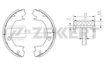 Комплект тормозных колодок ZEKKERT BK-4452 для CHRYSLER VISION