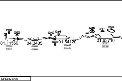 SISTEM DE ESAPAMENT MTS OPEL87599A001825