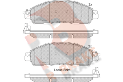 Комплект тормозных колодок, дисковый тормоз R BRAKE RB2249 для RENAULT ALASKAN