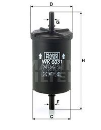 Топливный фильтр MANN-FILTER WK 6031 для PEUGEOT 106