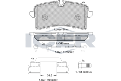 Комплект тормозных колодок, дисковый тормоз ICER 182159 для BENTLEY MULSANNE