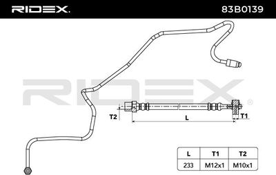 спирачен маркуч RIDEX 83B0139